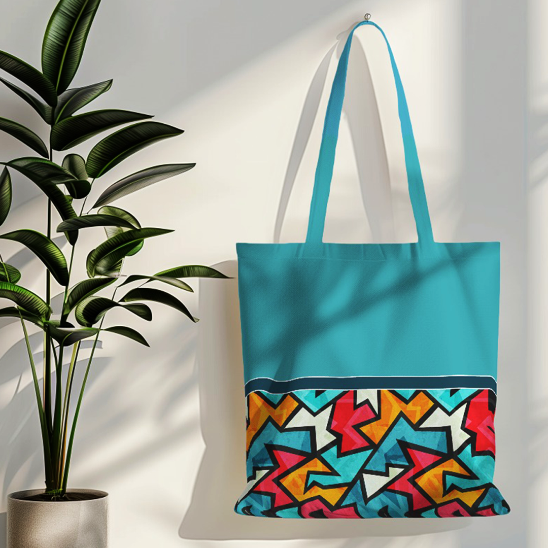 Blue Abstract Design Tote Bag