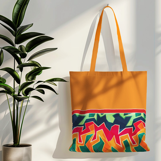 Yellow Abstract Design Tote Bag