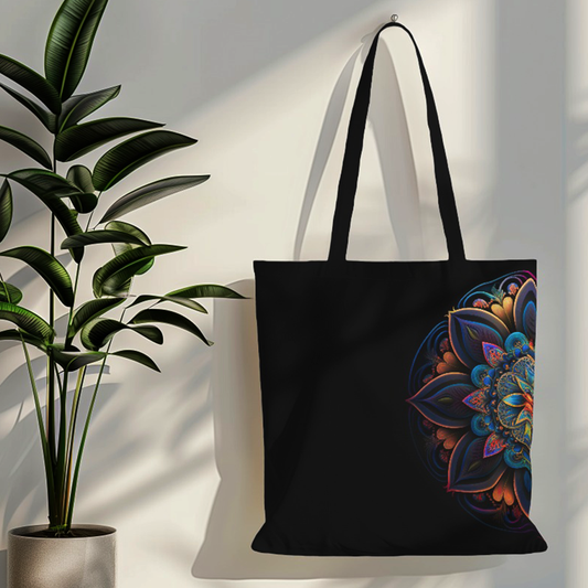 Black Mandala Tote Bag