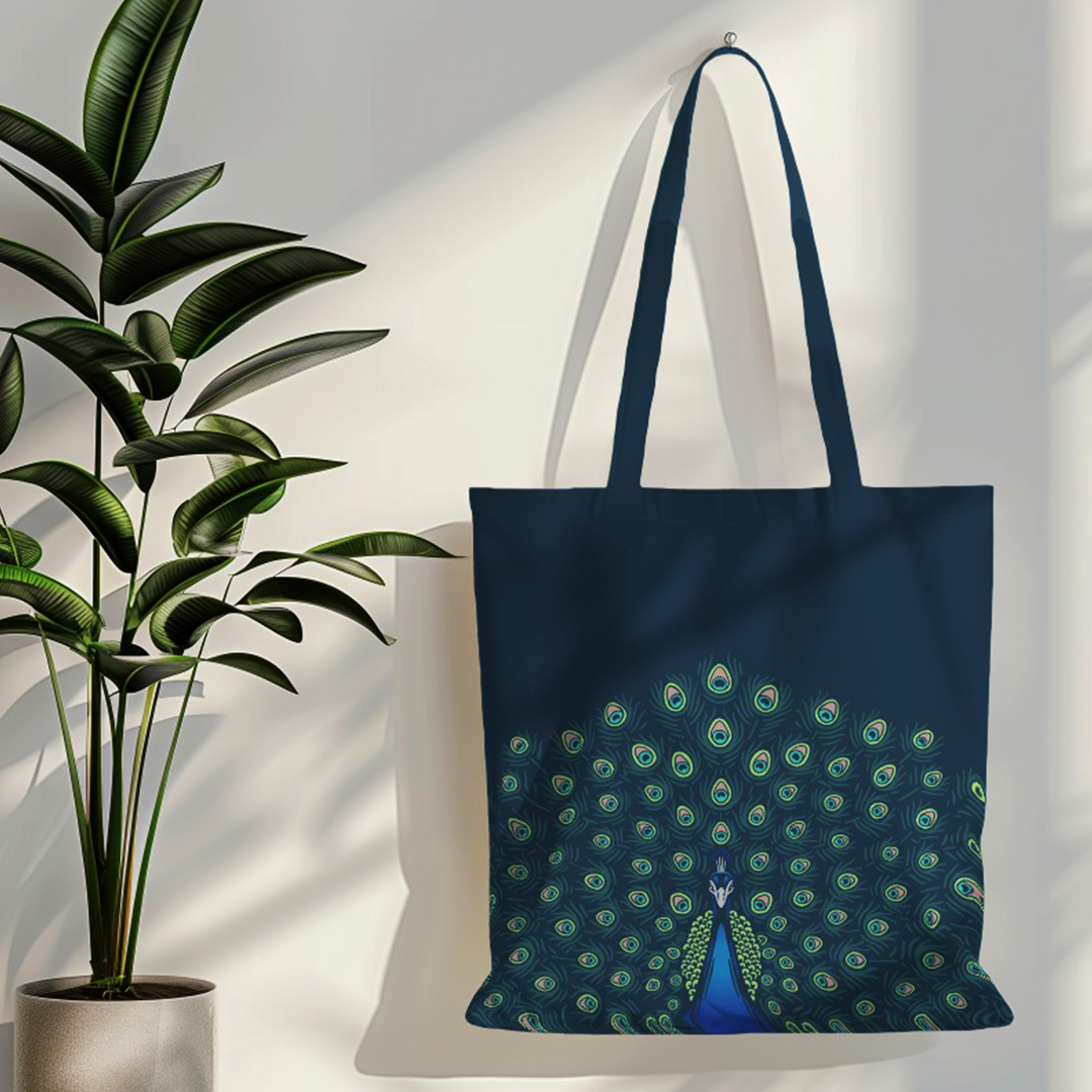 tote bag - peacock design