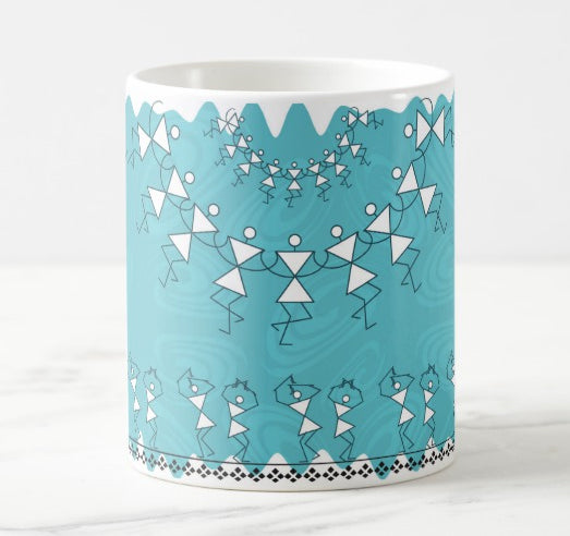 Warli Dance Mug - Purple Ray Art & Design