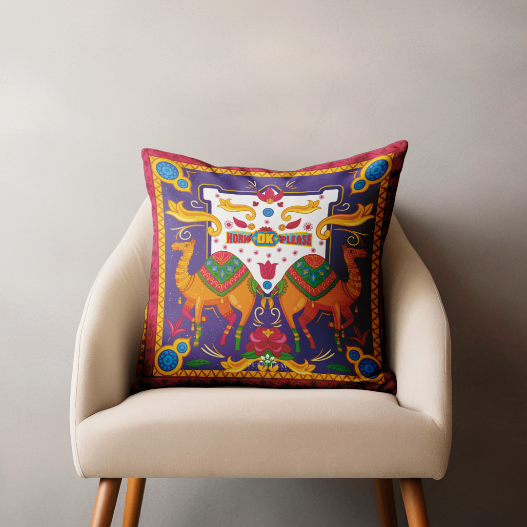 Indian Truck Art Cushion Cover