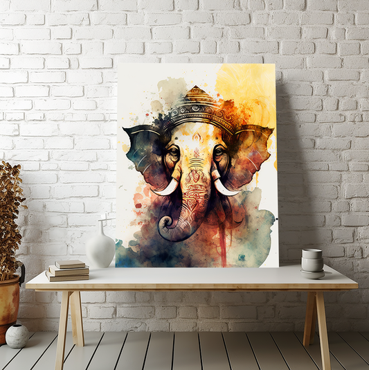 Yellow & Orange Lord Ganesha Canvas Print