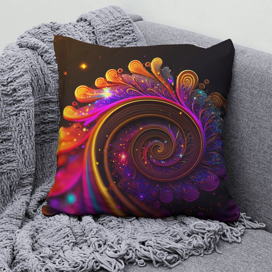 3D Abstract Wave Mandala Cushion Cover - Purple Ray Art & Design