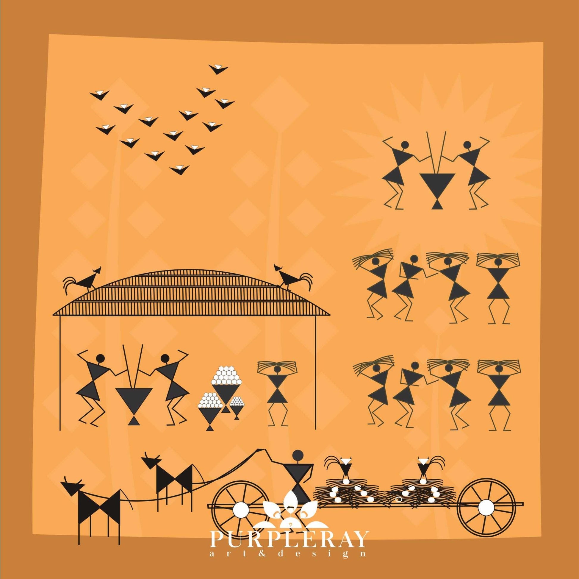 A Day in the Life of Warli Trivet - Purple Ray Art & Design