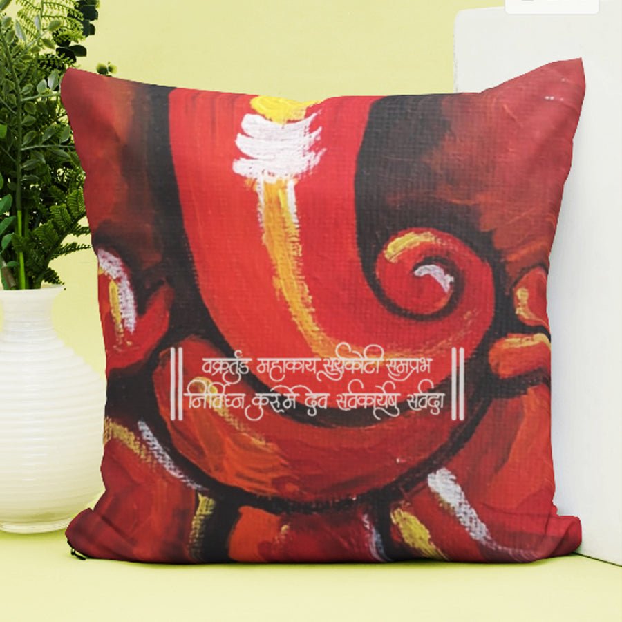 Lord Ganesha Pillow - Purple Ray Art & Design