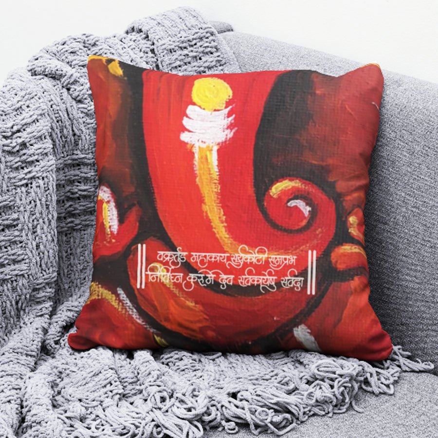 Lord Ganesha Pillow - Purple Ray Art & Design